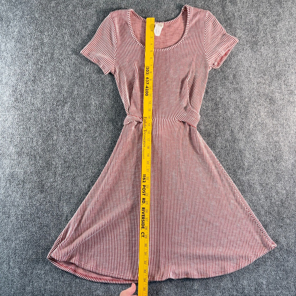 Caution to the Wind (Anthropologie) Red and White Striped Scoop Neck Dress Large - Picture 6 of 6